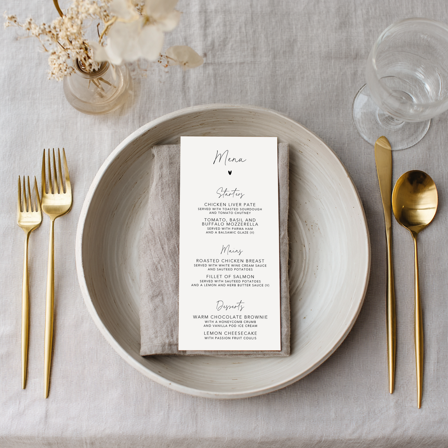 Millie - Table Menus