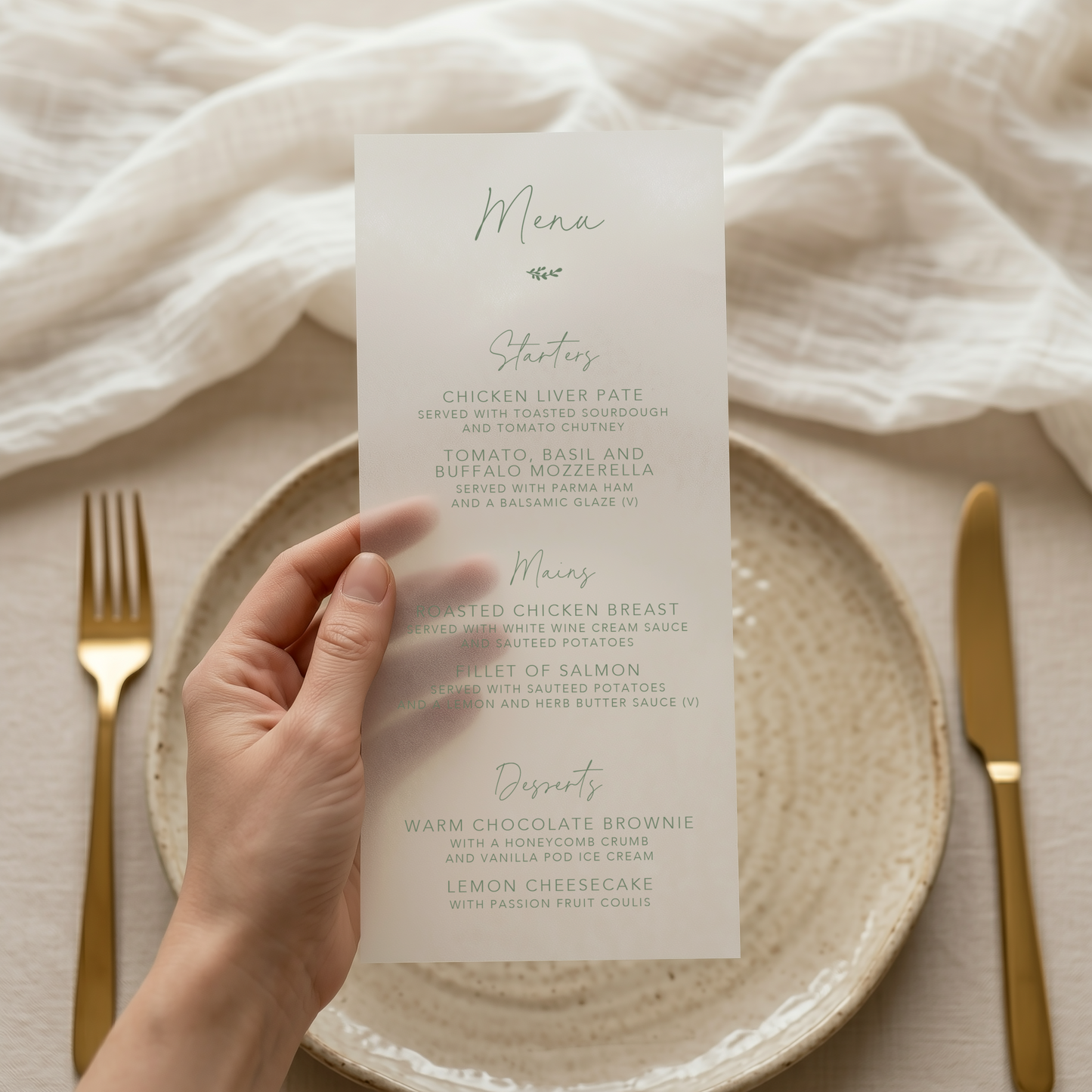 Millie - Table Menus