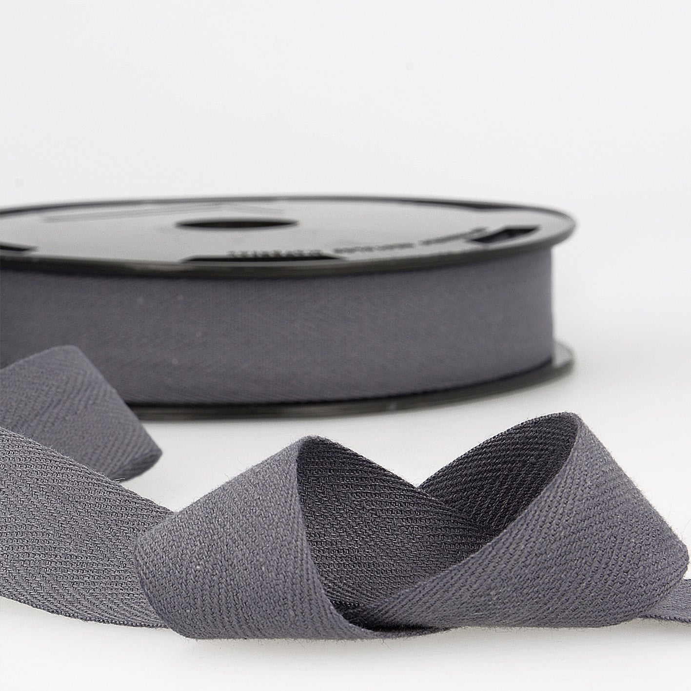 Dark Grey Cotton Twill Ribbon